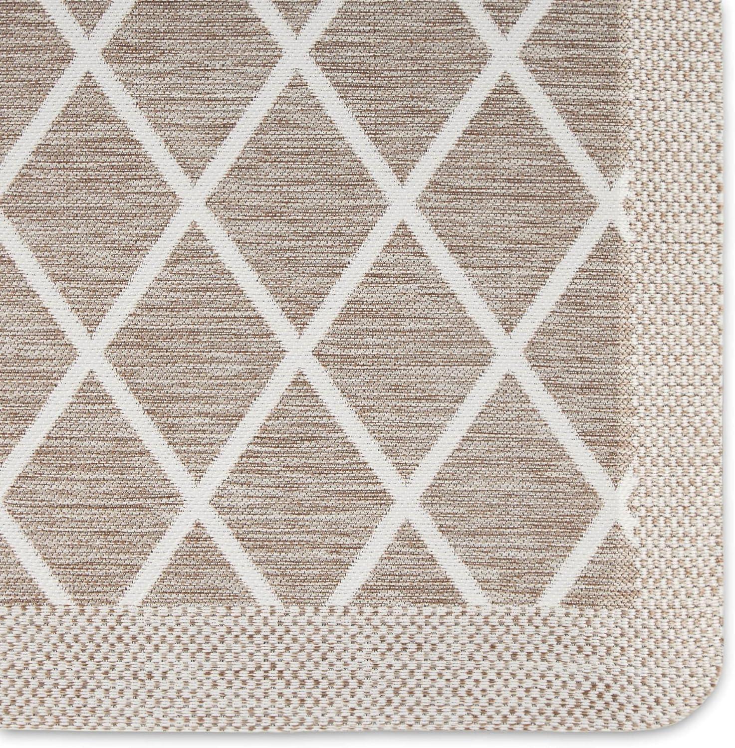 imageMartha Stewart Miles Modern Diamond AntiFatigue AirInfused Kitchen Mat Beige 196x32Coffee Brown