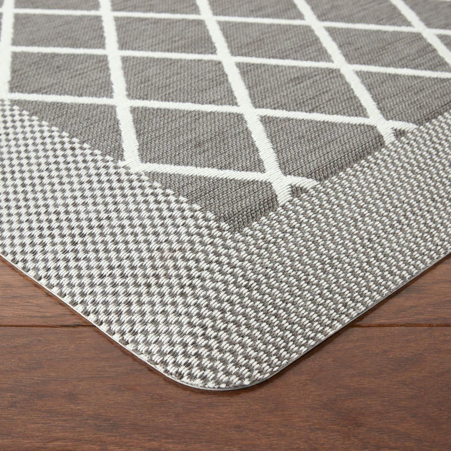 imageMartha Stewart Miles Modern Diamond AntiFatigue AirInfused Kitchen Mat Beige 196x32Grey