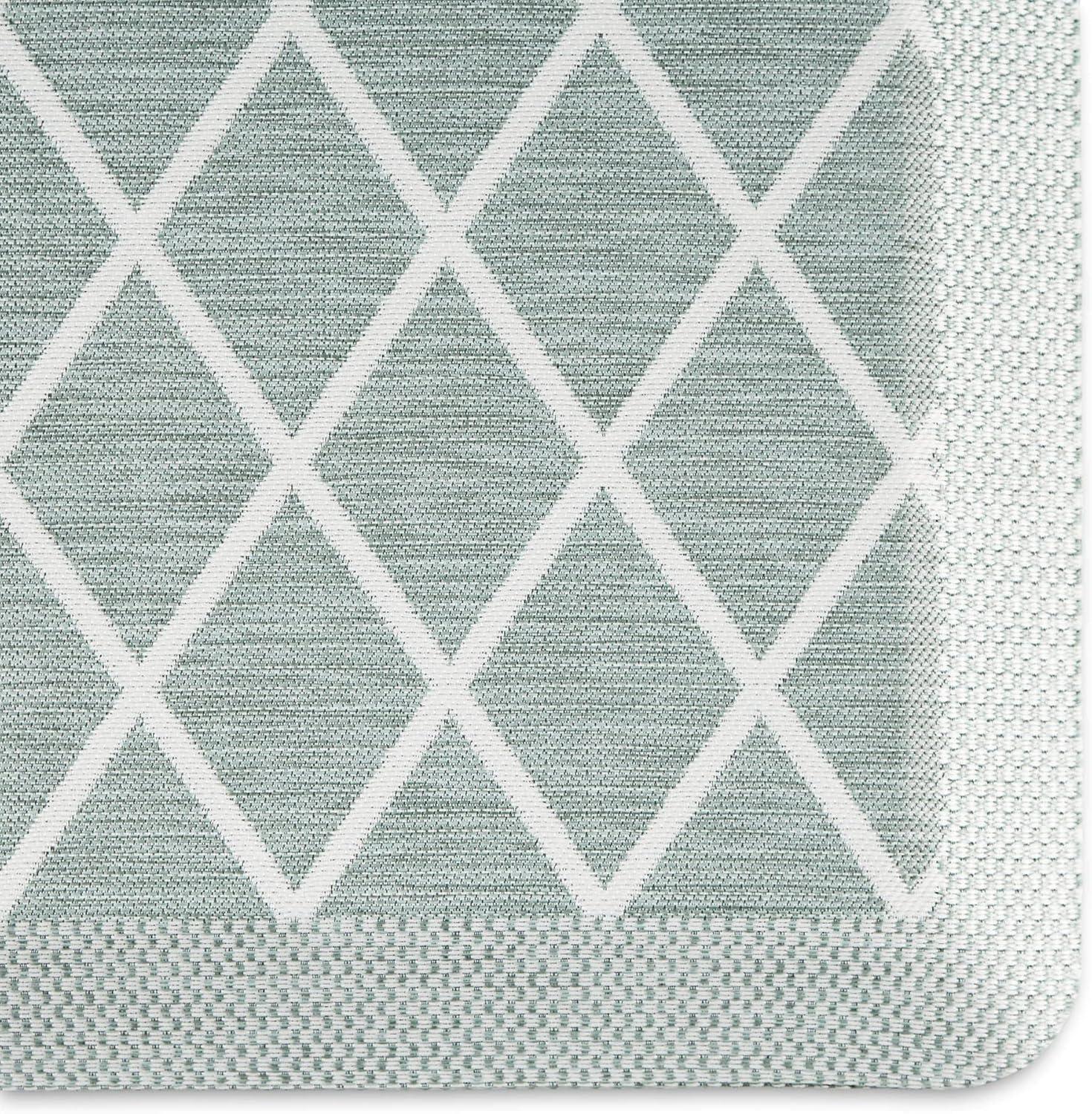 imageMartha Stewart Miles Modern Diamond AntiFatigue AirInfused Kitchen Mat Beige 196x32Mint Green