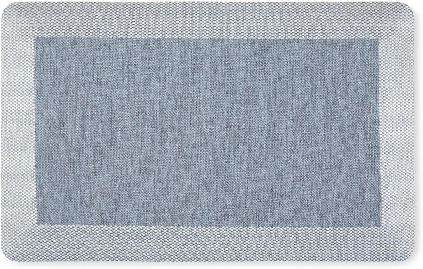 imageMartha Stewart Mira Modern Heathered AntiFatigue AirInfused Kitchen Mat Beige 196x32Blue