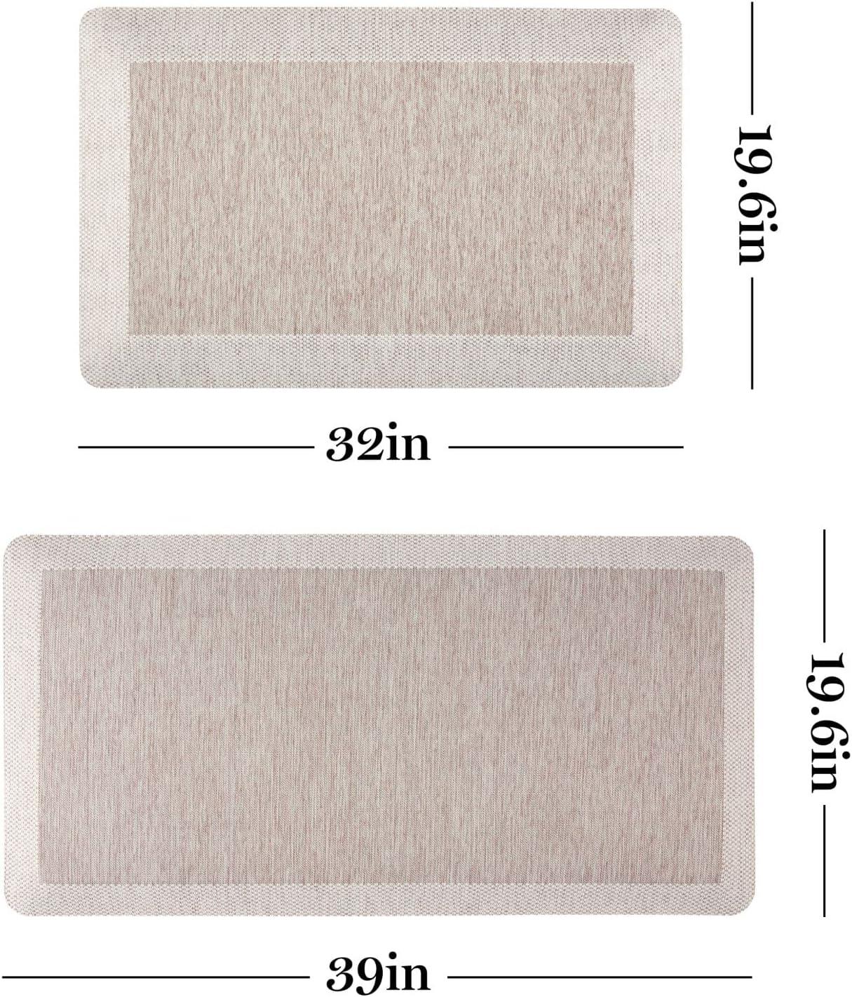 imageMartha Stewart Mira Modern Heathered AntiFatigue AirInfused Kitchen Mat Beige 196x32Coffee Brown