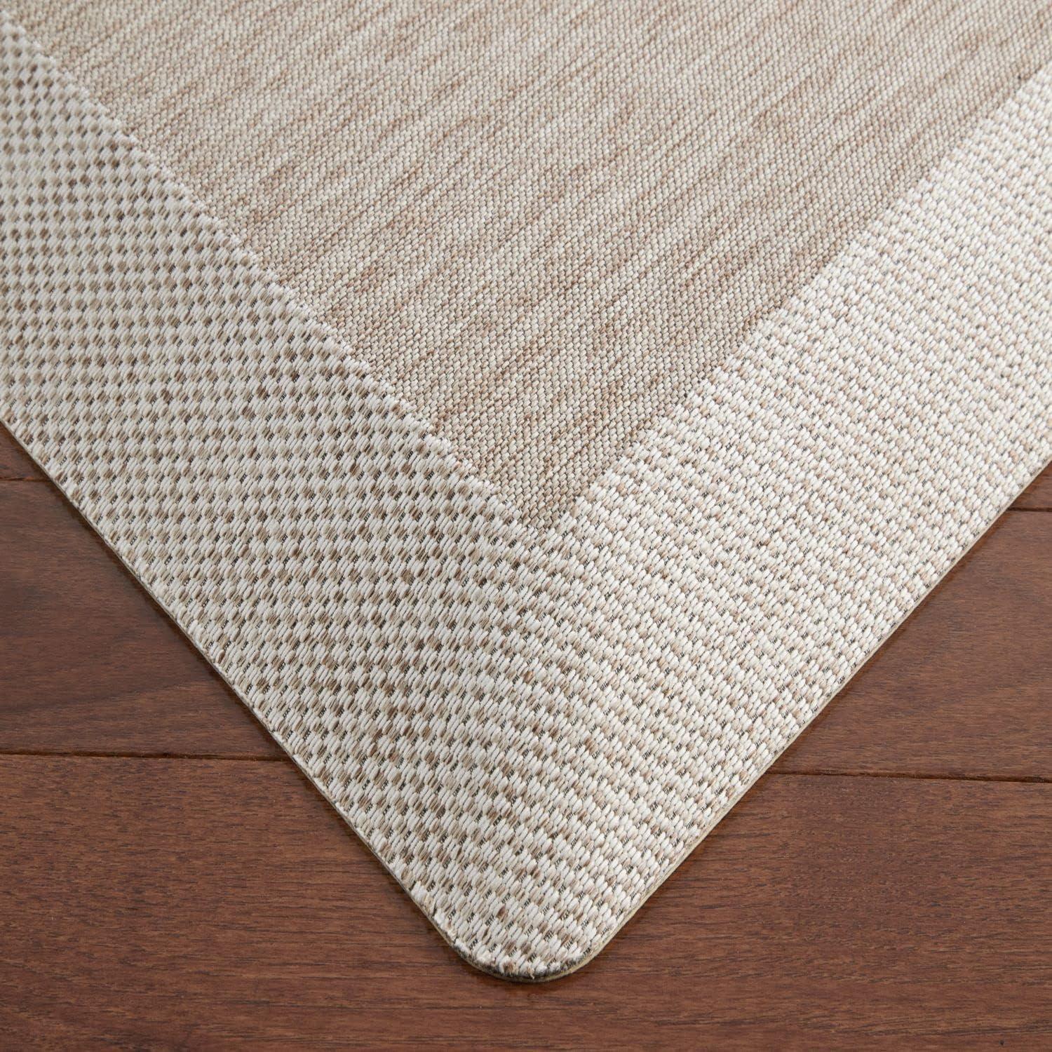 imageMartha Stewart Mira Modern Heathered AntiFatigue AirInfused Kitchen Mat Beige 196x32Coffee Brown