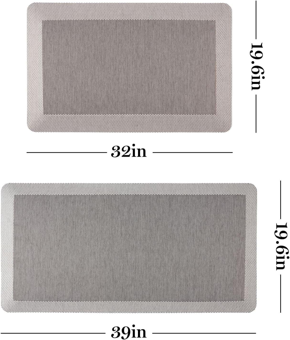 imageMartha Stewart Mira Modern Heathered AntiFatigue AirInfused Kitchen Mat Beige 196x32Grey