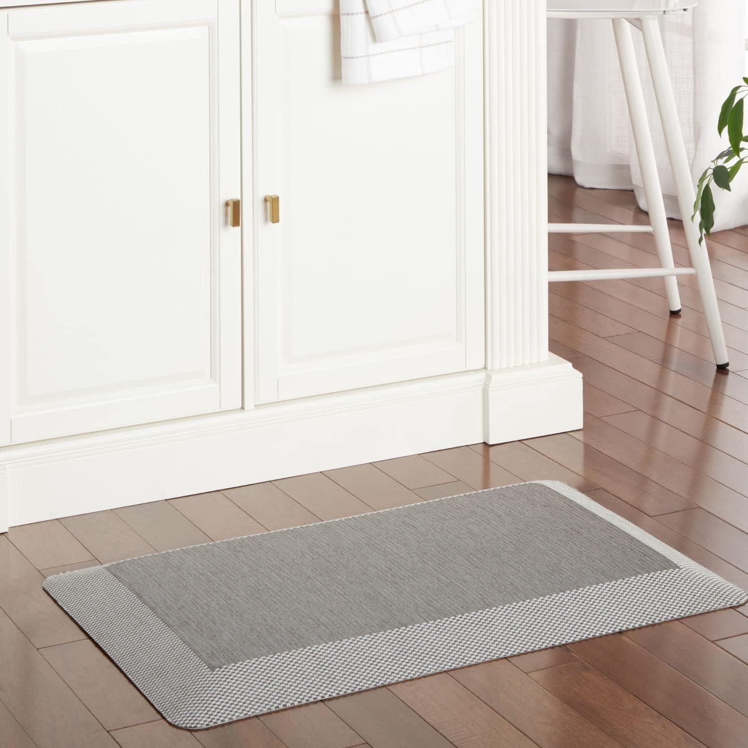 imageMartha Stewart Mira Modern Heathered AntiFatigue AirInfused Kitchen Mat Beige 196x32Grey