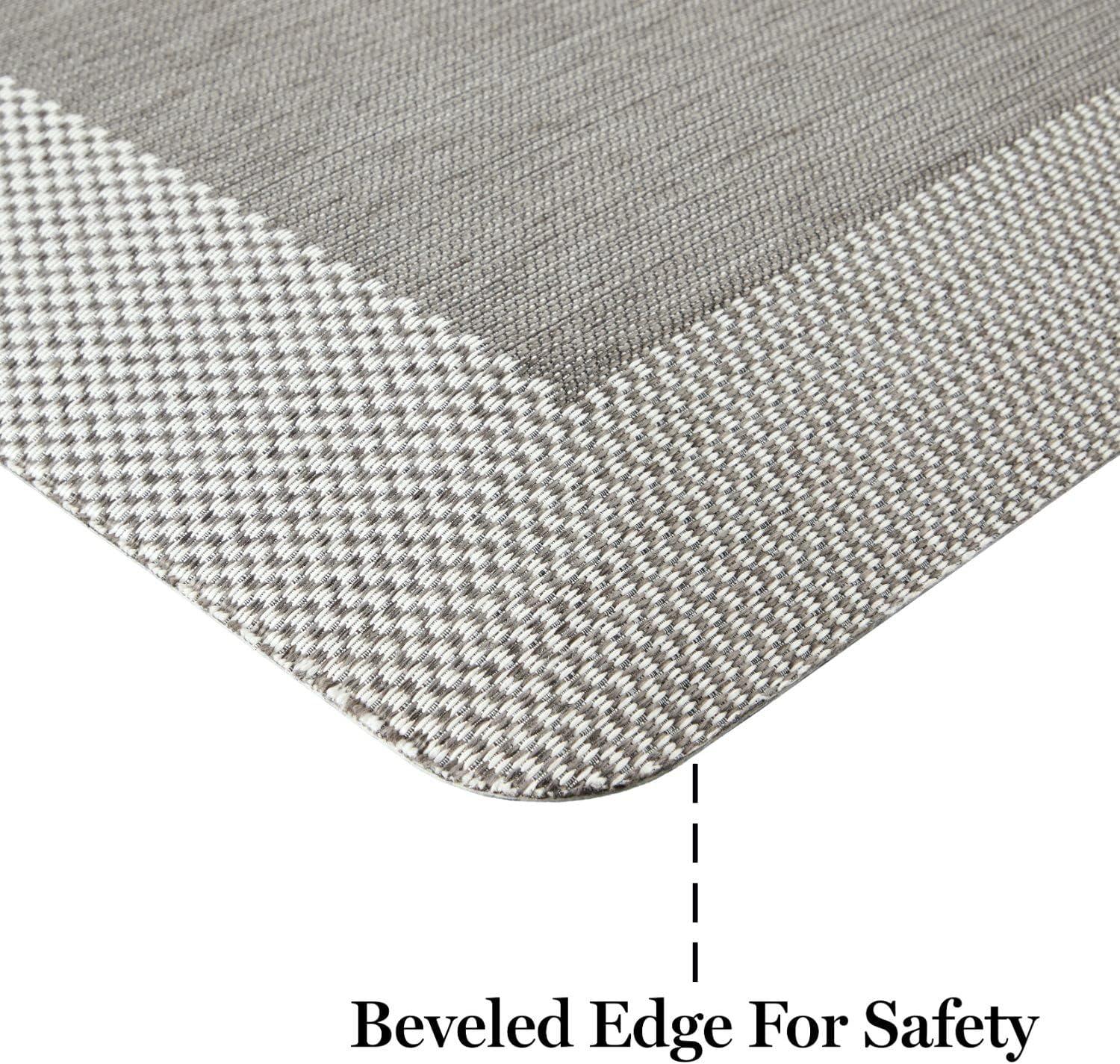 imageMartha Stewart Mira Modern Heathered AntiFatigue AirInfused Kitchen Mat Beige 196x32Grey