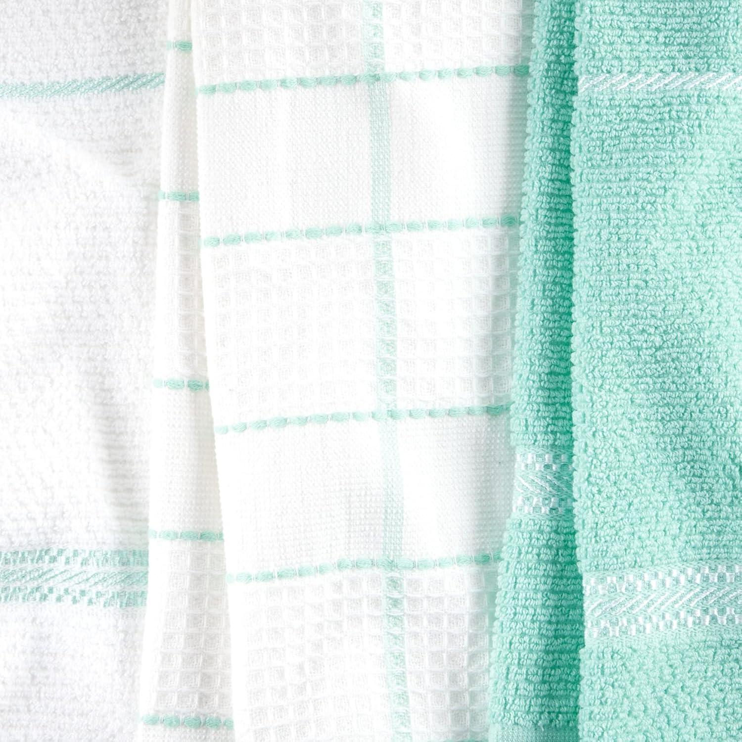 imageMartha Stewart Modern Waffle Kitchen Towel Set 6Pack Aqua Blue 16x28Aqua Blue