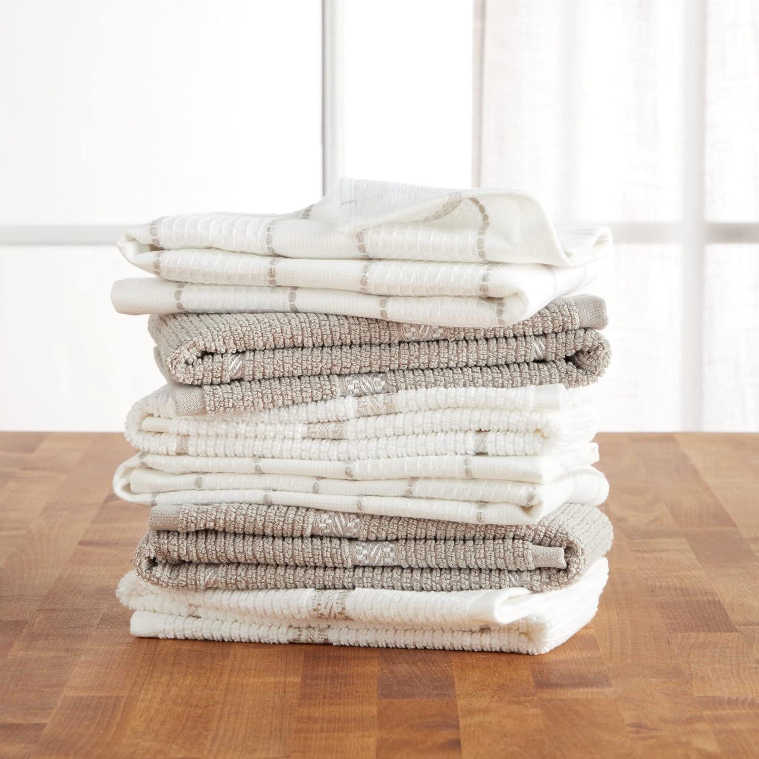 imageMartha Stewart Modern Waffle Kitchen Towel Set 6Pack Aqua Blue 16x28Linen