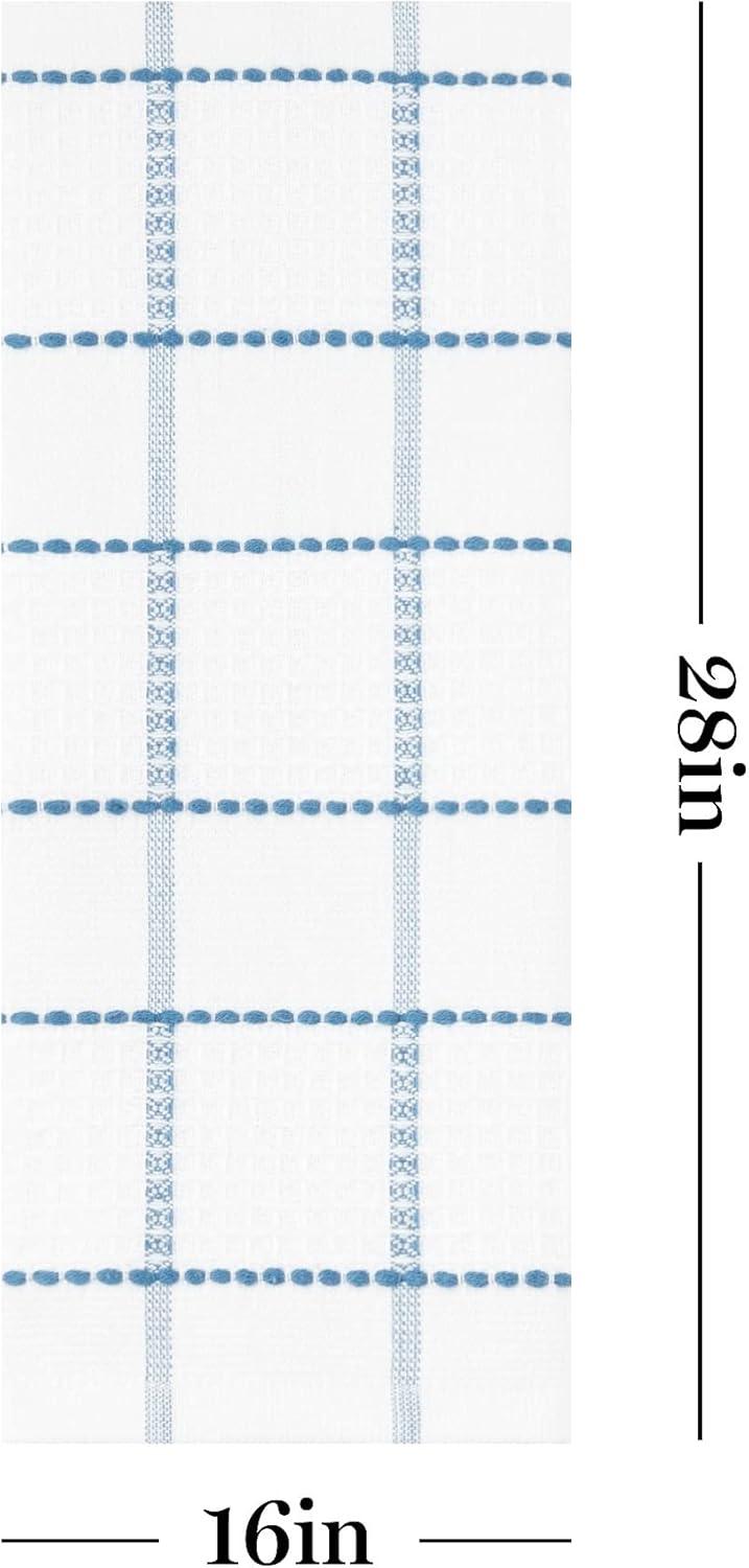 imageMartha Stewart Modern Waffle Kitchen Towel Set 6Pack Aqua Blue 16x28Navy Blue