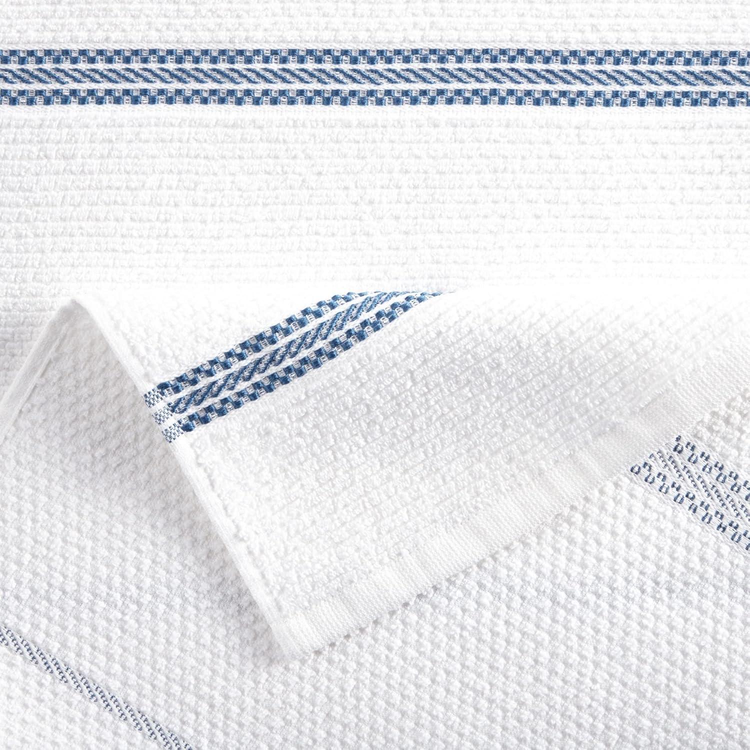 imageMartha Stewart Modern Waffle Kitchen Towel Set 6Pack Aqua Blue 16x28Navy Blue