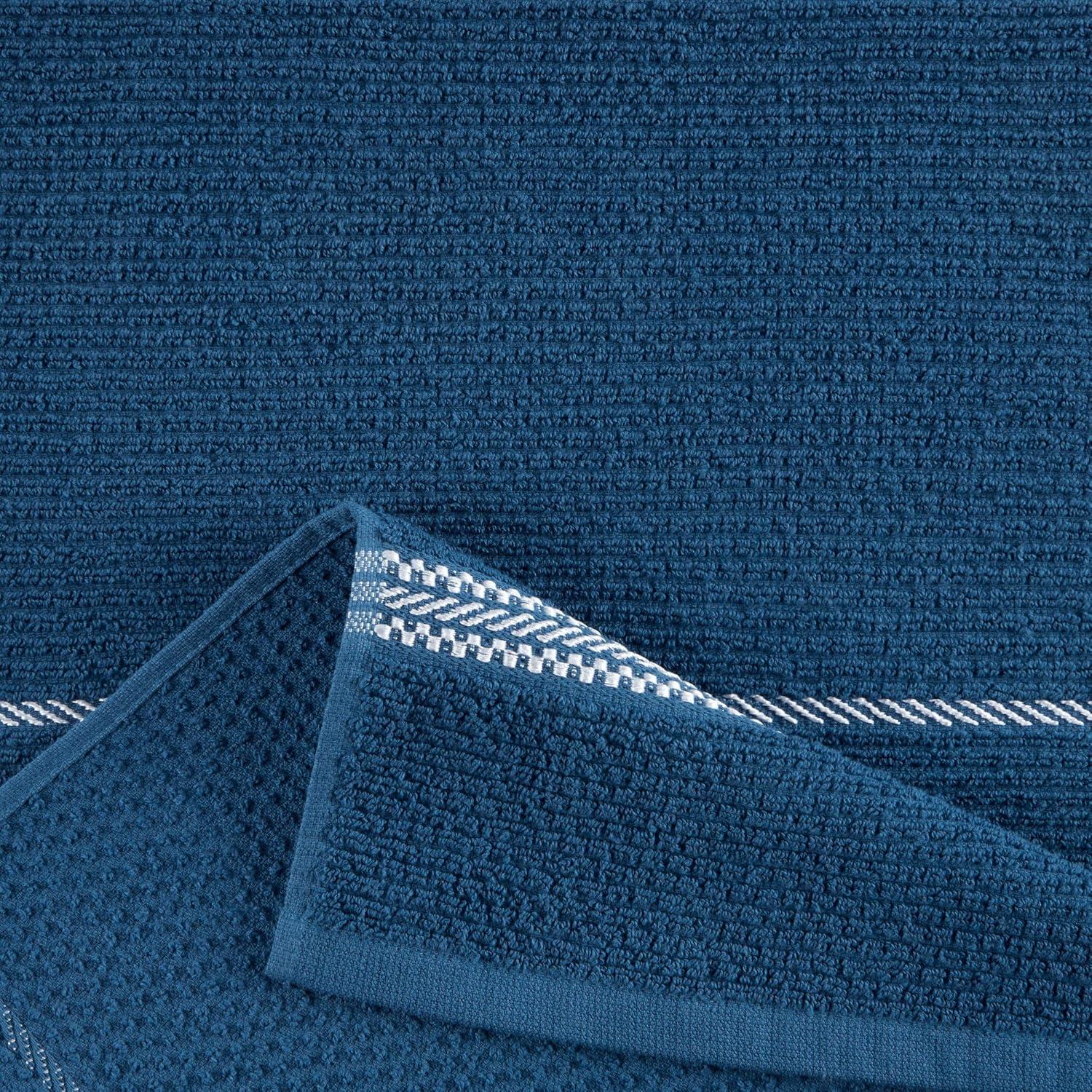 imageMartha Stewart Modern Waffle Kitchen Towel Set 6Pack Aqua Blue 16x28Navy Blue