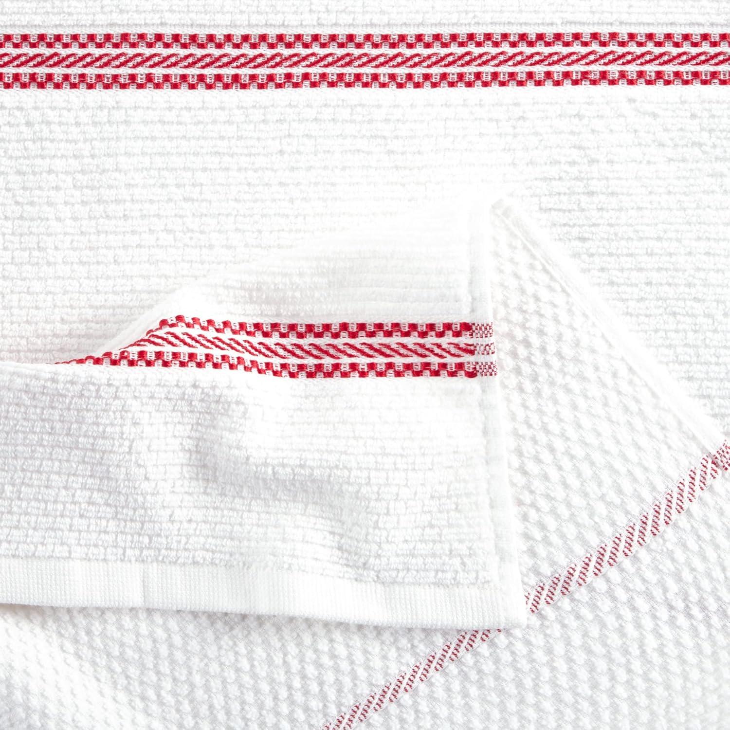 imageMartha Stewart Modern Waffle Kitchen Towel Set 6Pack Aqua Blue 16x28Red