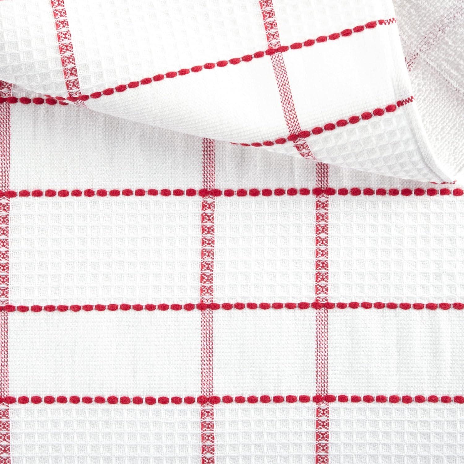 imageMartha Stewart Modern Waffle Kitchen Towel Set 6Pack Aqua Blue 16x28Red