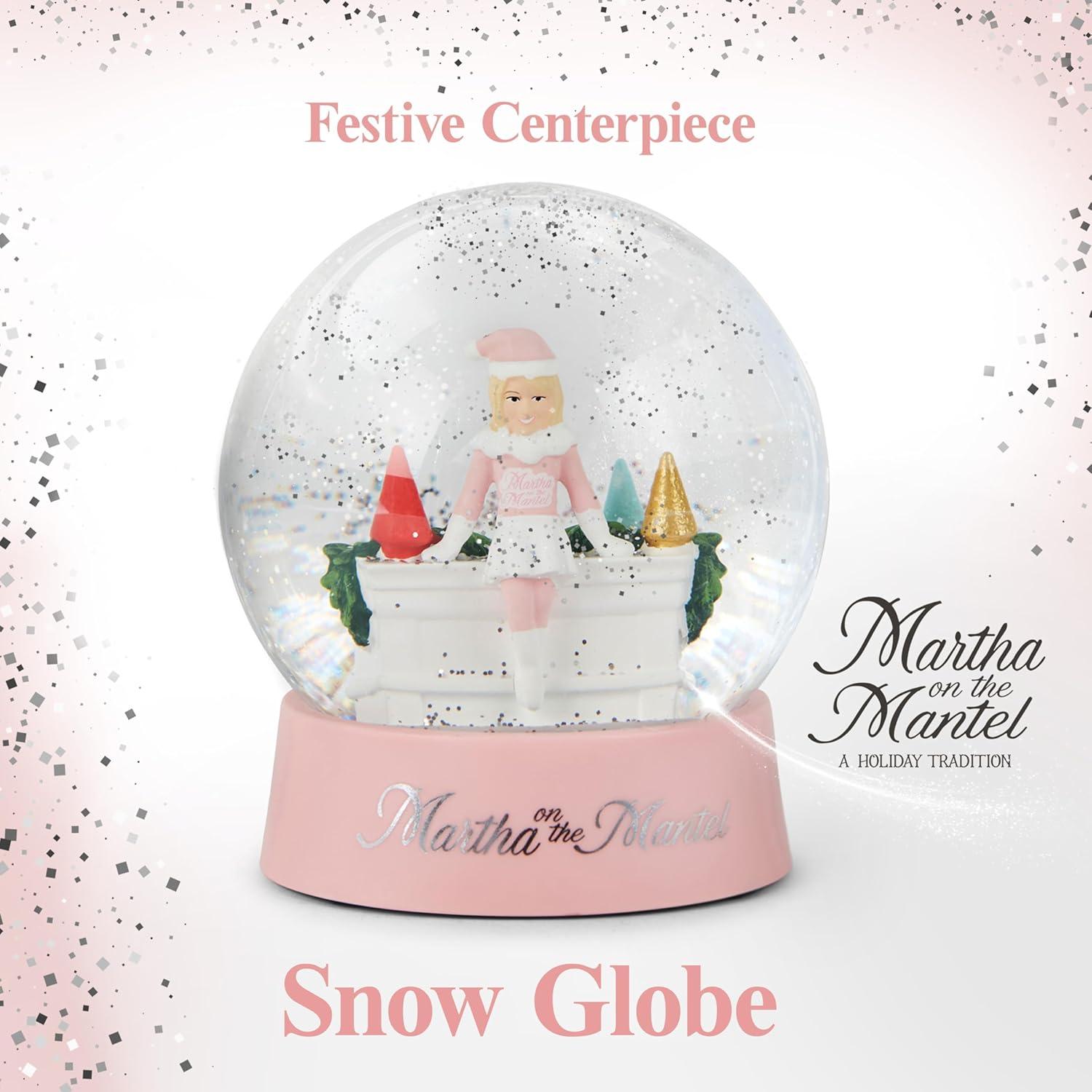 imageMartha Stewart Snow Globe Christmas Martha on The Mantel Christmas Decor Funny Collectible Secret Santa Collectible SnowglobesPink