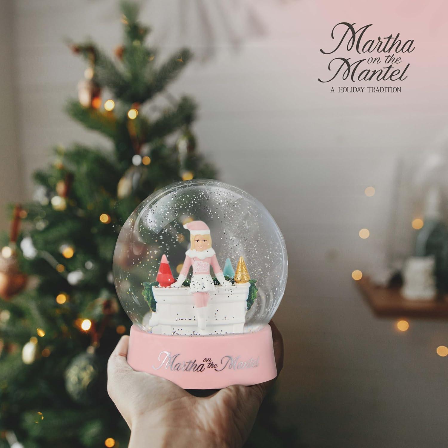 imageMartha Stewart Snow Globe Christmas Martha on The Mantel Christmas Decor Funny Collectible Secret Santa Collectible SnowglobesPink