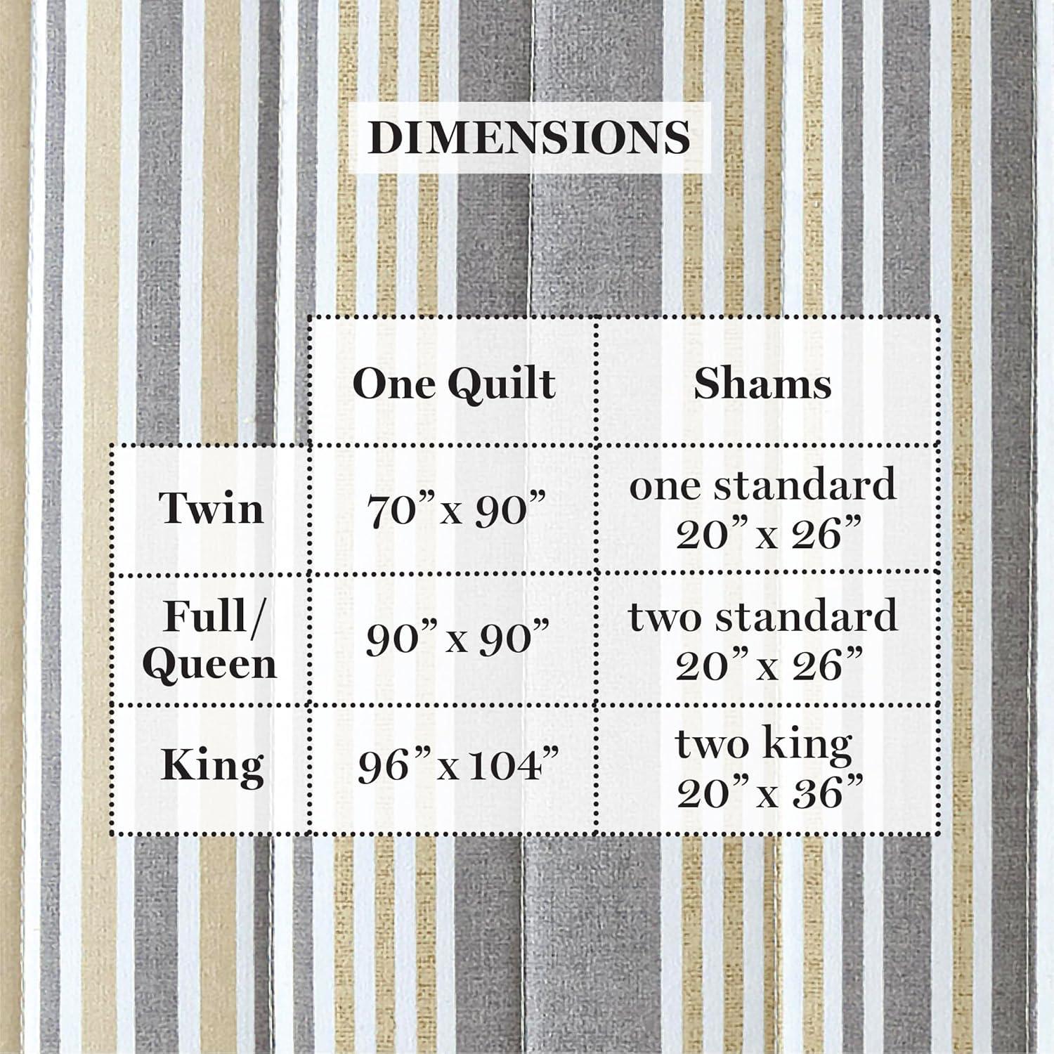 imageMartha Stewart Twin Size Quilt Bedding Set 2 Piece Soft Washed Microfiber Printed Bedspread Reversible All Season 1 Quilt 1 Standard Pillow Sham Blue White amp Red Painted Floral PrintLefferts Stripe