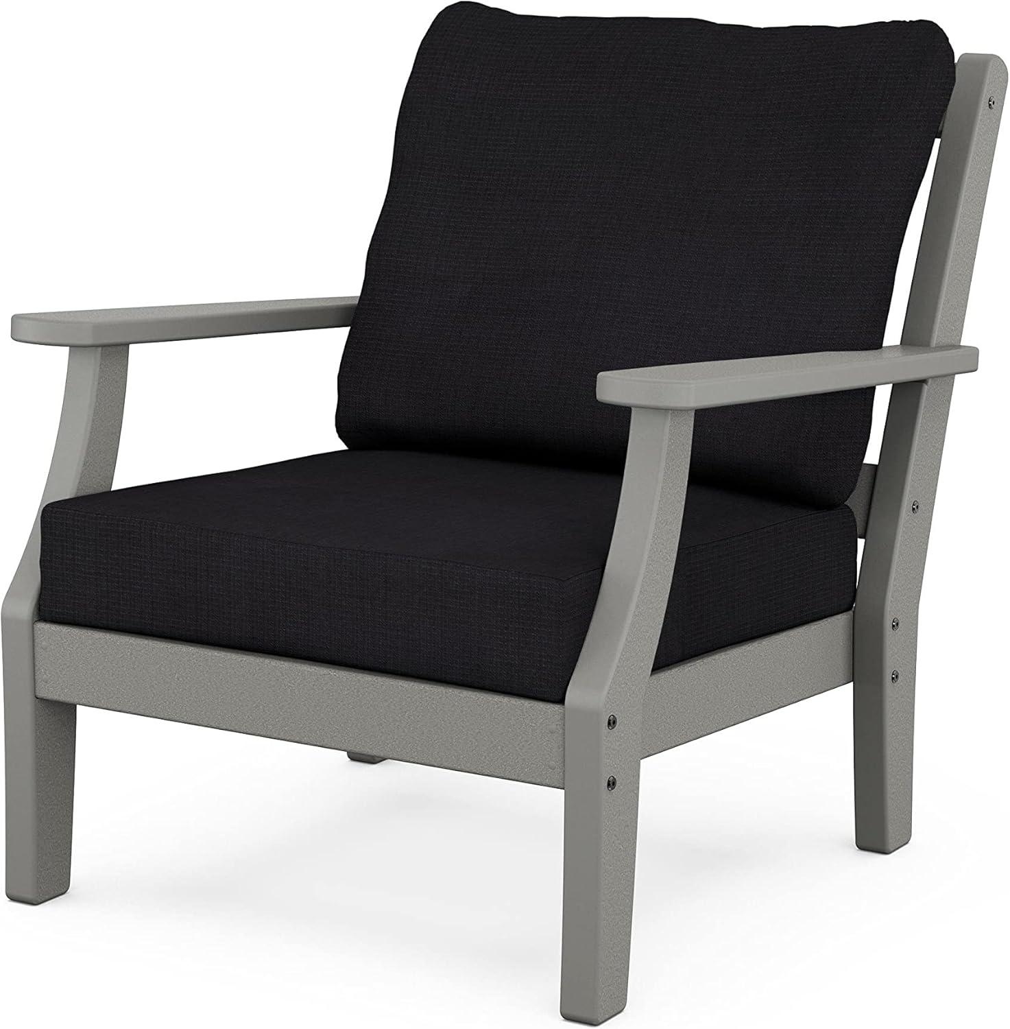 imageMartha Stewart by POLYWOOD Chinoiserie 4Piece Deep Seating Set with Loveseat in SandGlacier SpaSlate Grey Midnight Linen