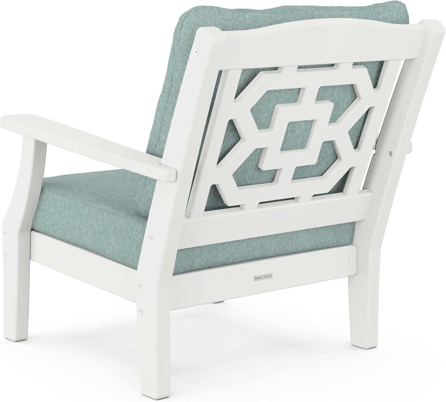 imageMartha Stewart by POLYWOOD Chinoiserie 4Piece Deep Seating Set with Loveseat in SandGlacier SpaWhite Glacier Spa