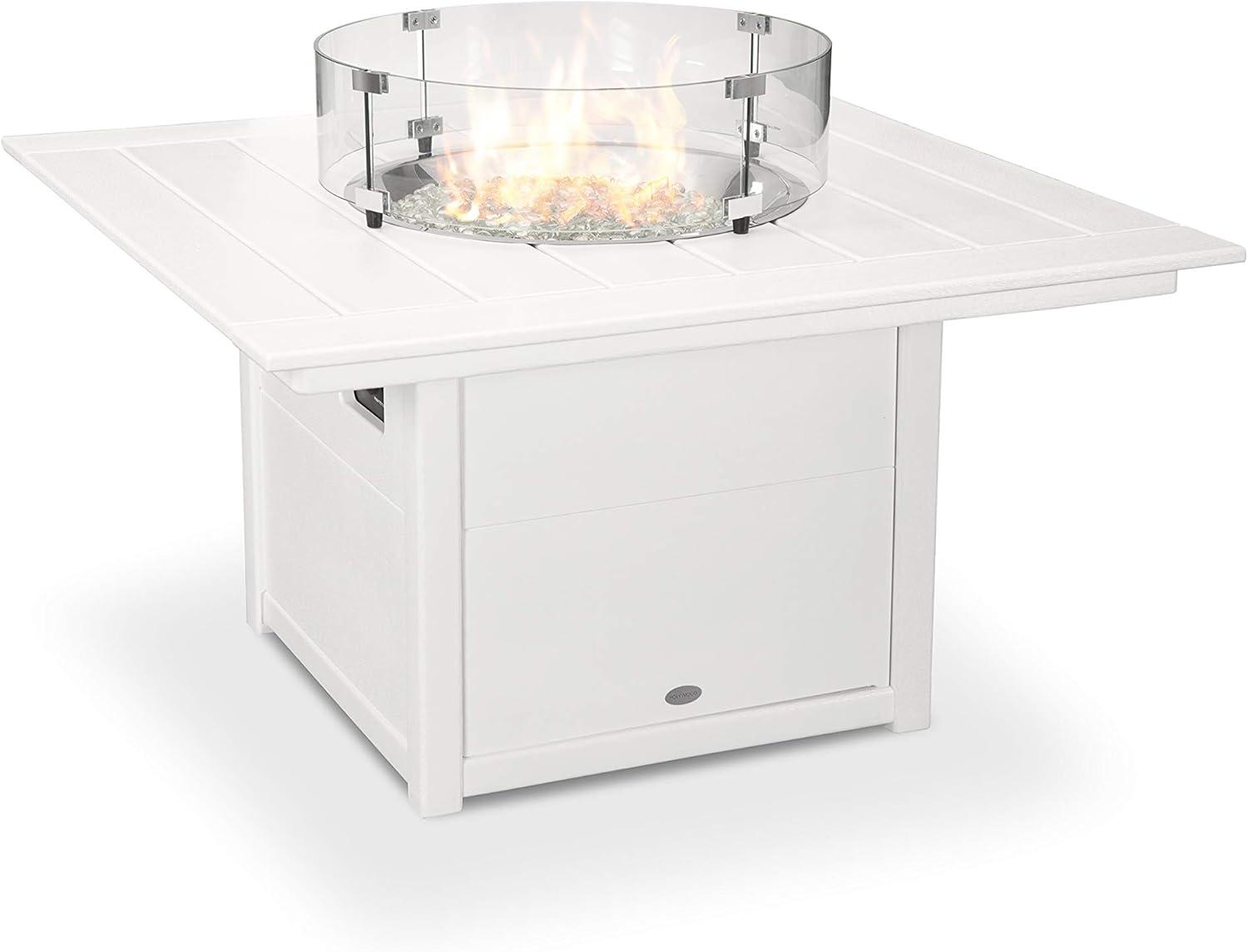 imageMartha Stewart by POLYWOOD Chinoiserie 5Piece Deep Seating Set with Fire Pit Table in SandGlacier SpaWhite Glacier Spa