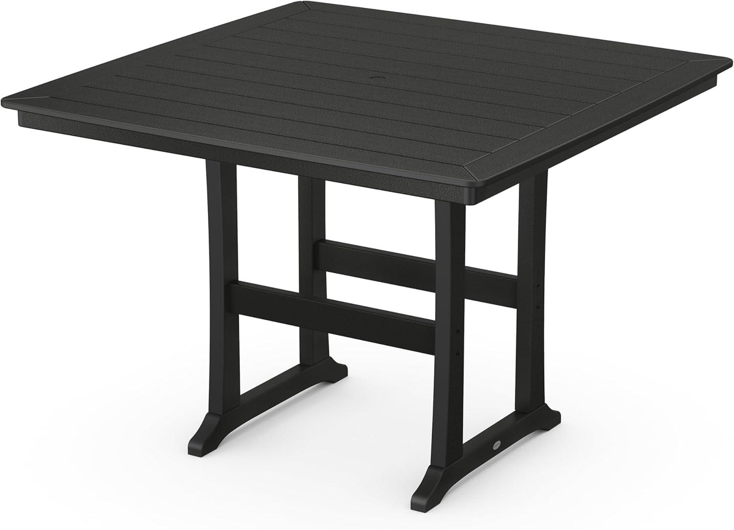 imageMartha Stewart by POLYWOOD Chinoiserie 9Piece Square Bar Set with Trestle Legs in SandBlack
