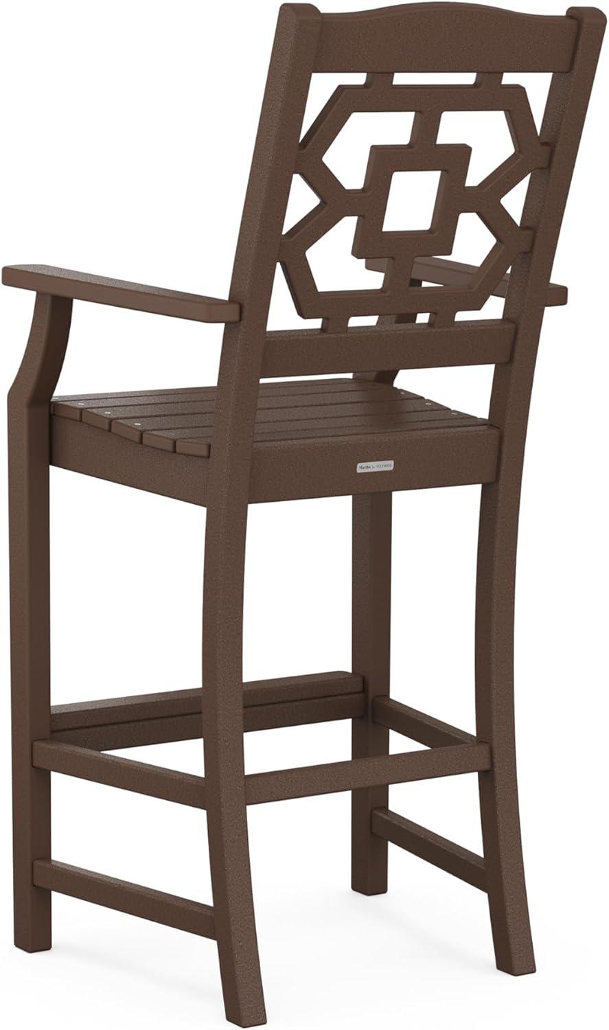 imageMartha Stewart by POLYWOOD Chinoiserie 9Piece Square Bar Set with Trestle Legs in SandMahogany