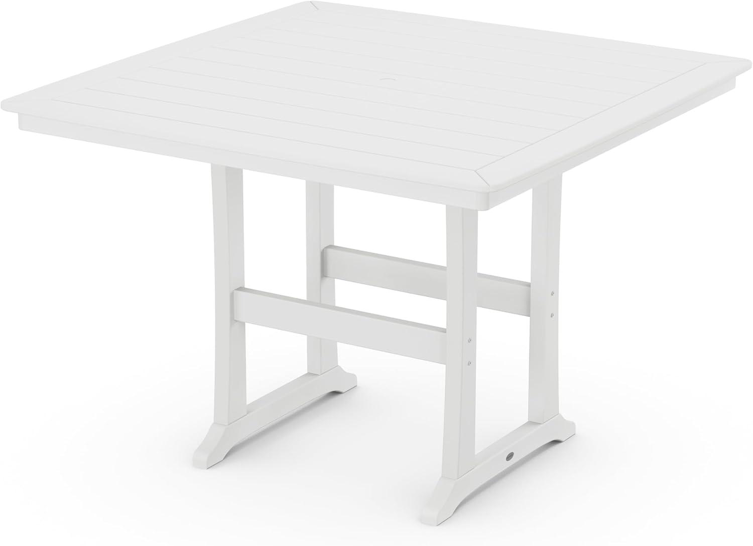 imageMartha Stewart by POLYWOOD Chinoiserie 9Piece Square Bar Set with Trestle Legs in SandWhite