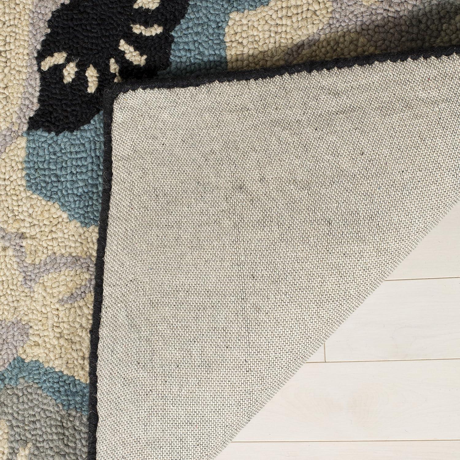 imageMartha Stewart x SAFAVIEH Area Rug Collection 3 x 5 Red Handmade Wool Ideal for Living Room Bedroom Foyer Accent Space MSR4872ABlue