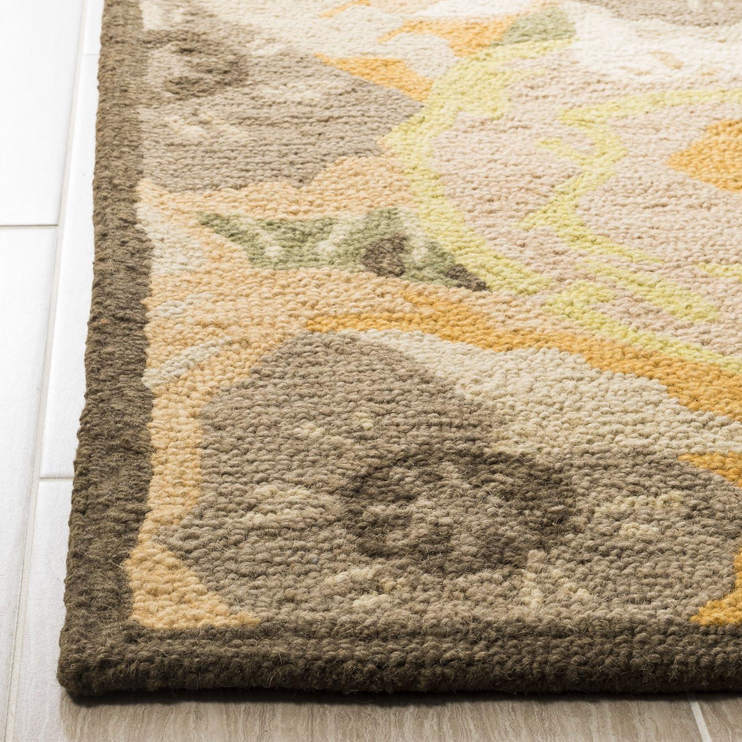 imageMartha Stewart x SAFAVIEH Area Rug Collection 3 x 5 Red Handmade Wool Ideal for Living Room Bedroom Foyer Accent Space MSR4872AGold