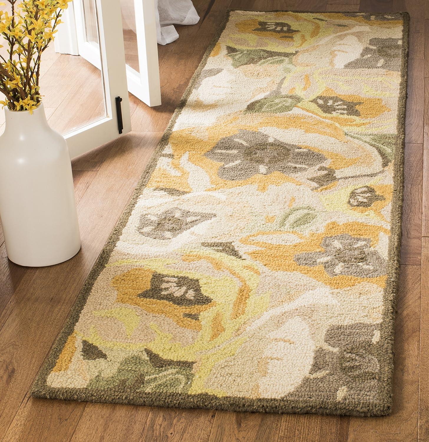 imageMartha Stewart x SAFAVIEH Area Rug Collection 3 x 5 Red Handmade Wool Ideal for Living Room Bedroom Foyer Accent Space MSR4872AGold