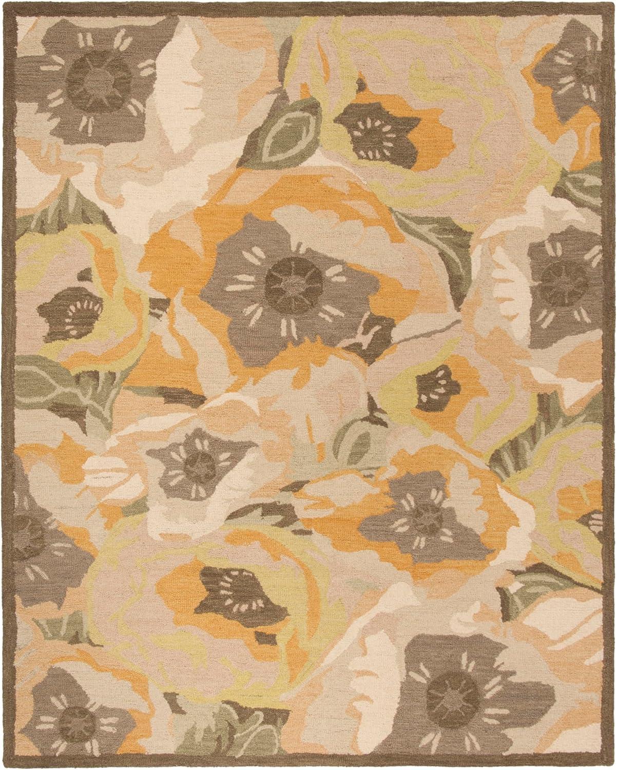imageMartha Stewart x SAFAVIEH Area Rug Collection 3 x 5 Red Handmade Wool Ideal for Living Room Bedroom Foyer Accent Space MSR4872AGold