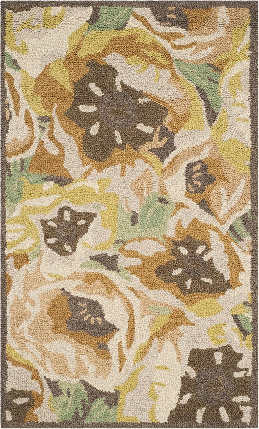 imageMartha Stewart x SAFAVIEH Area Rug Collection 3 x 5 Red Handmade Wool Ideal for Living Room Bedroom Foyer Accent Space MSR4872AGold