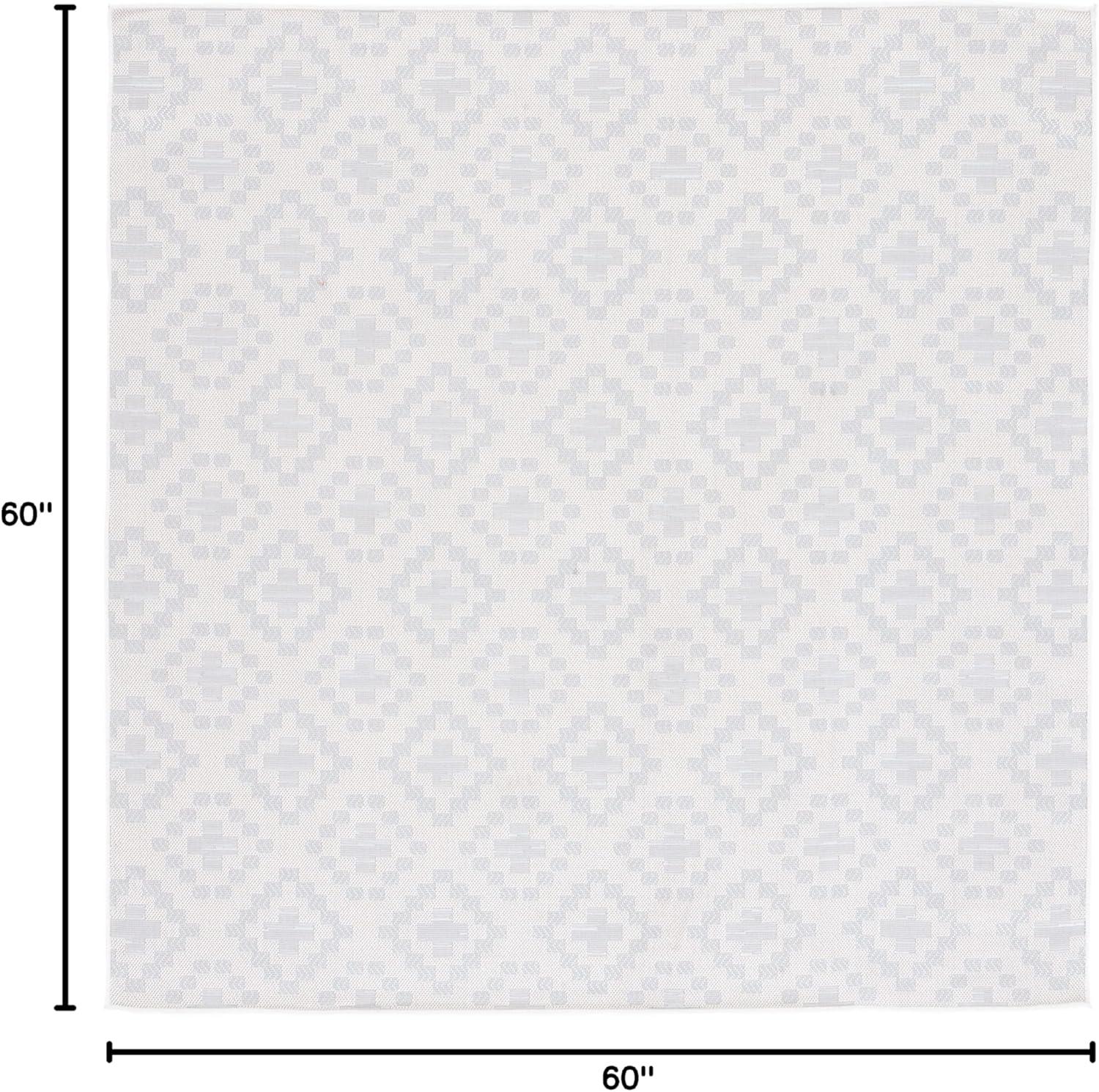 imageMartha Stewart x SAFAVIEH Outdoor Area Rug Collection 67 x 87 Ivory amp Grey Weather Resistant amp Washable Ideal for Patio Backyard Mudroom Deck Dining Space MSRO307FIvoryGrey