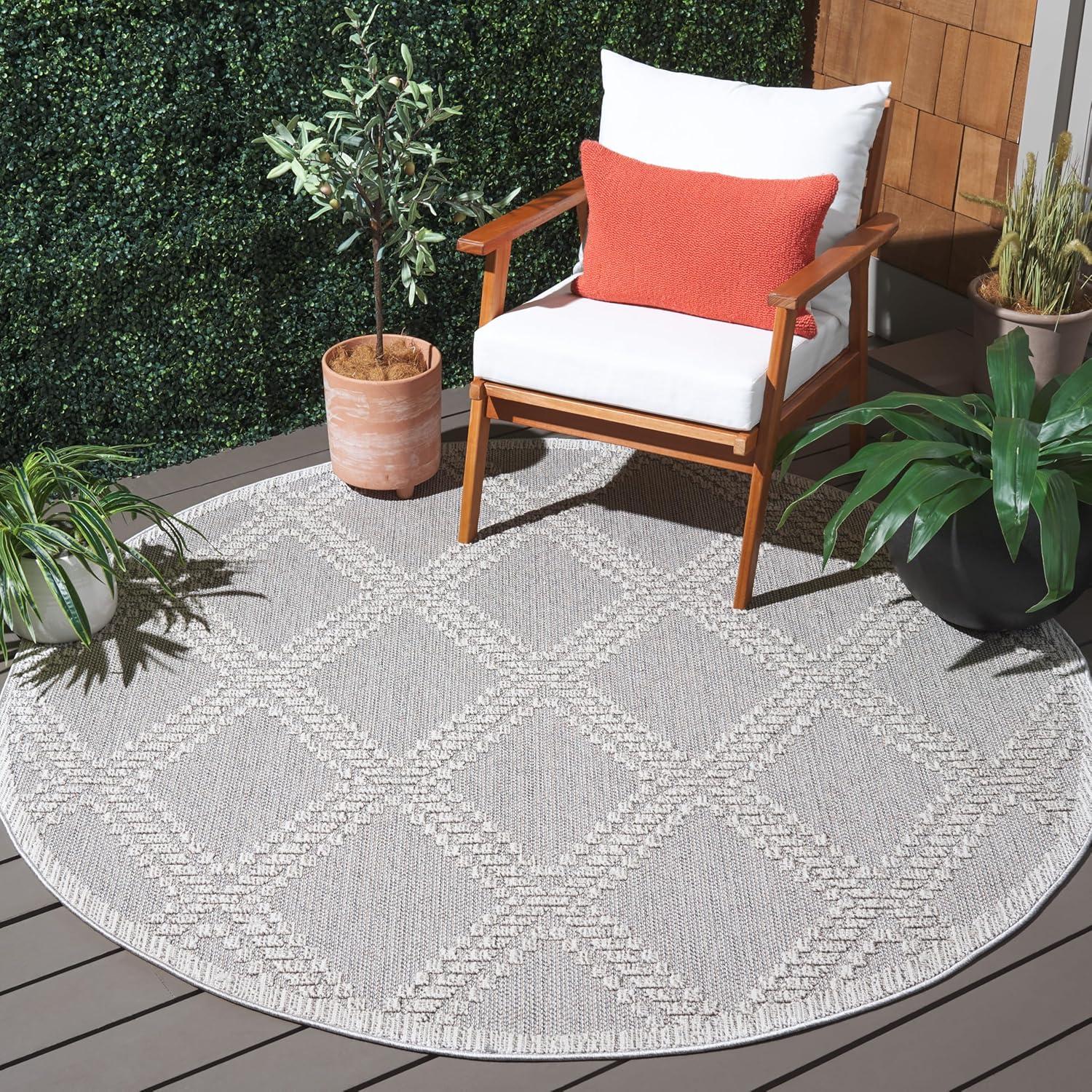 imageMartha Stewart x SAFAVIEH Outdoor Area Rug Collection 8 x 10 Grey amp Light Grey Weather Resistant amp Washable Ideal for Patio Backyard Mudroom Deck Dining Space MSRO226FGreyLight Grey
