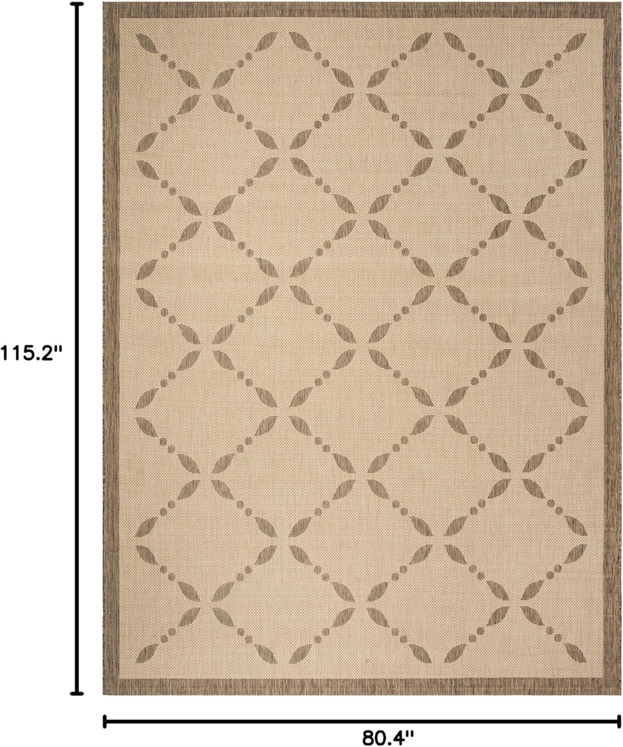 imageMartha Stewart x SAFAVIEH Outdoor Area Rug Collection 8 x 112 Cream amp Green Weather Resistant amp Washable Ideal for Patio Backyard Mudroom Deck Dining Space MSR425214CremeBrown