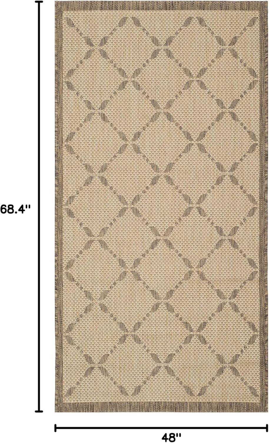 imageMartha Stewart x SAFAVIEH Outdoor Area Rug Collection 8 x 112 Cream amp Green Weather Resistant amp Washable Ideal for Patio Backyard Mudroom Deck Dining Space MSR425214CremeBrown