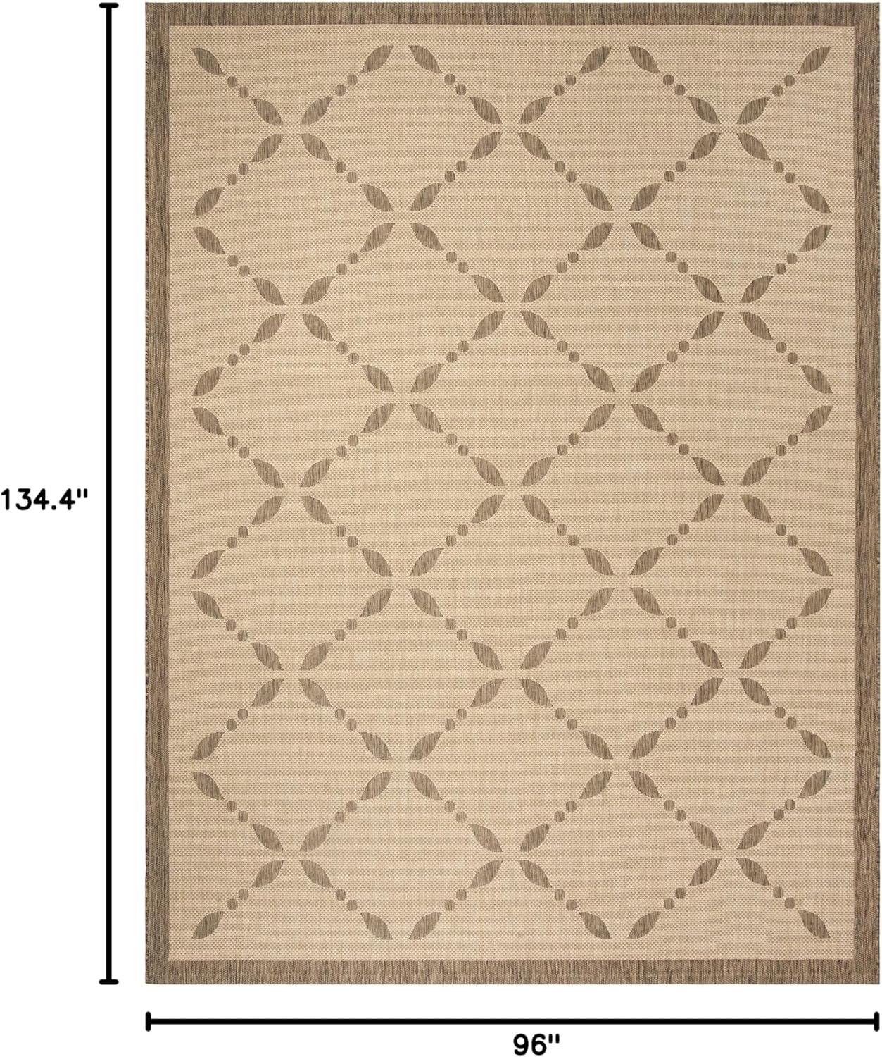 imageMartha Stewart x SAFAVIEH Outdoor Area Rug Collection 8 x 112 Cream amp Green Weather Resistant amp Washable Ideal for Patio Backyard Mudroom Deck Dining Space MSR425214CremeBrown