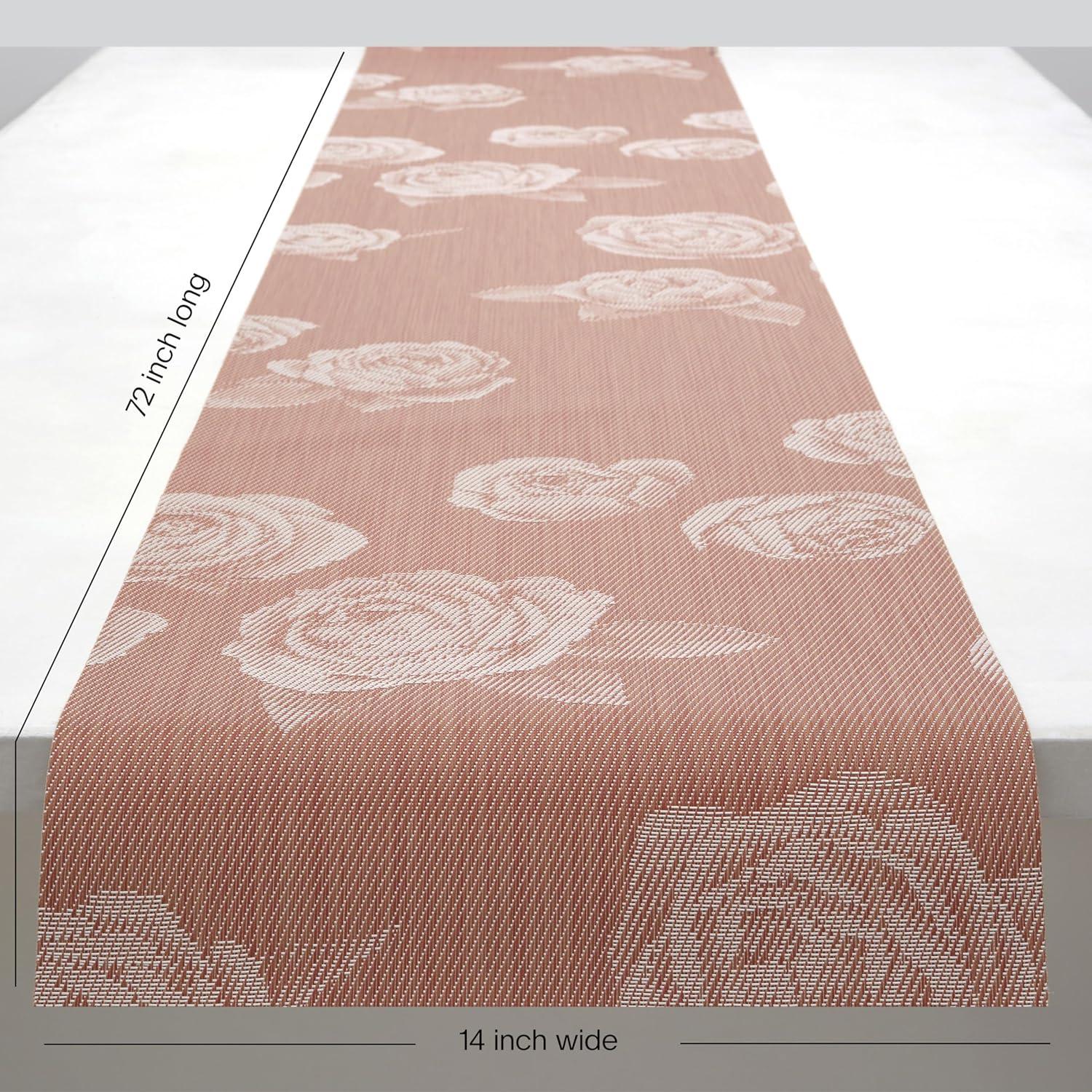 imageMartha by Martha Stewart Chilewich Rosette 14x72 Table Runner in FlaxBurnt Coral
