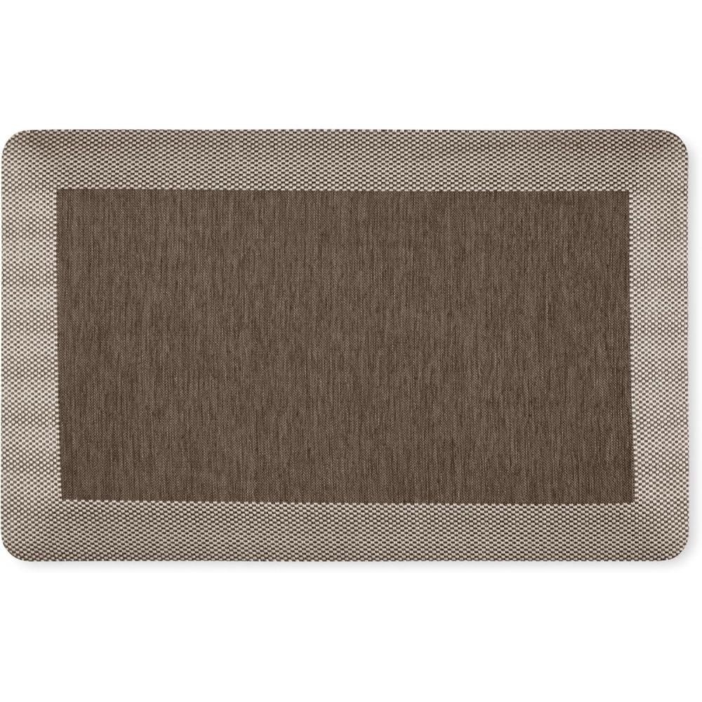 imageMARTHA STEWART Mira Modern Heathered Solid AntiFatigue AirInfused Kitchen Mat Brown 196x32Brown