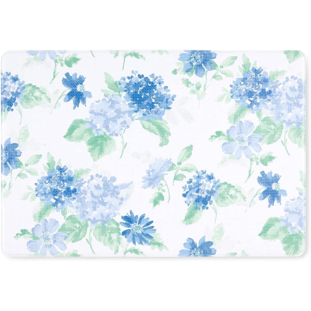 imageMartha Stewart Amber Floral Daisy Stripe Reverisble Water Resistant Kitchen Mat PinkYellow 20x39BluePurpleGreen