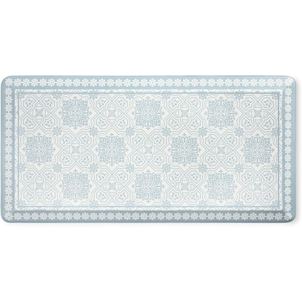 imageMartha Stewart Comfort Anti Fatigue Strie Medallion Tile Kitchen Mat Comfort Standing Mat NonSlip Backing Safe Beveled Edge Charcoal Black 196 x39Grey