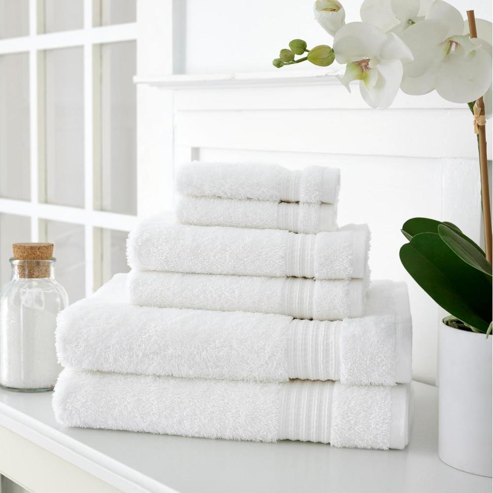 imageMartha Stewart Egyptian Cotton Bath Towels Set 6 Piece 2 Bath Towels 2 Hand Towels 2 Washcloths Absorbent Bathroom Towels Bathroom Essentials OysterNew White