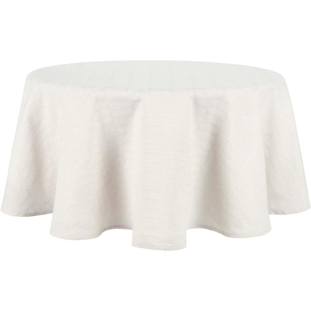 imageMartha Stewart Honeycomb Polyester Cotton Rectangle Tablecloth 60x102 NaturalNatural
