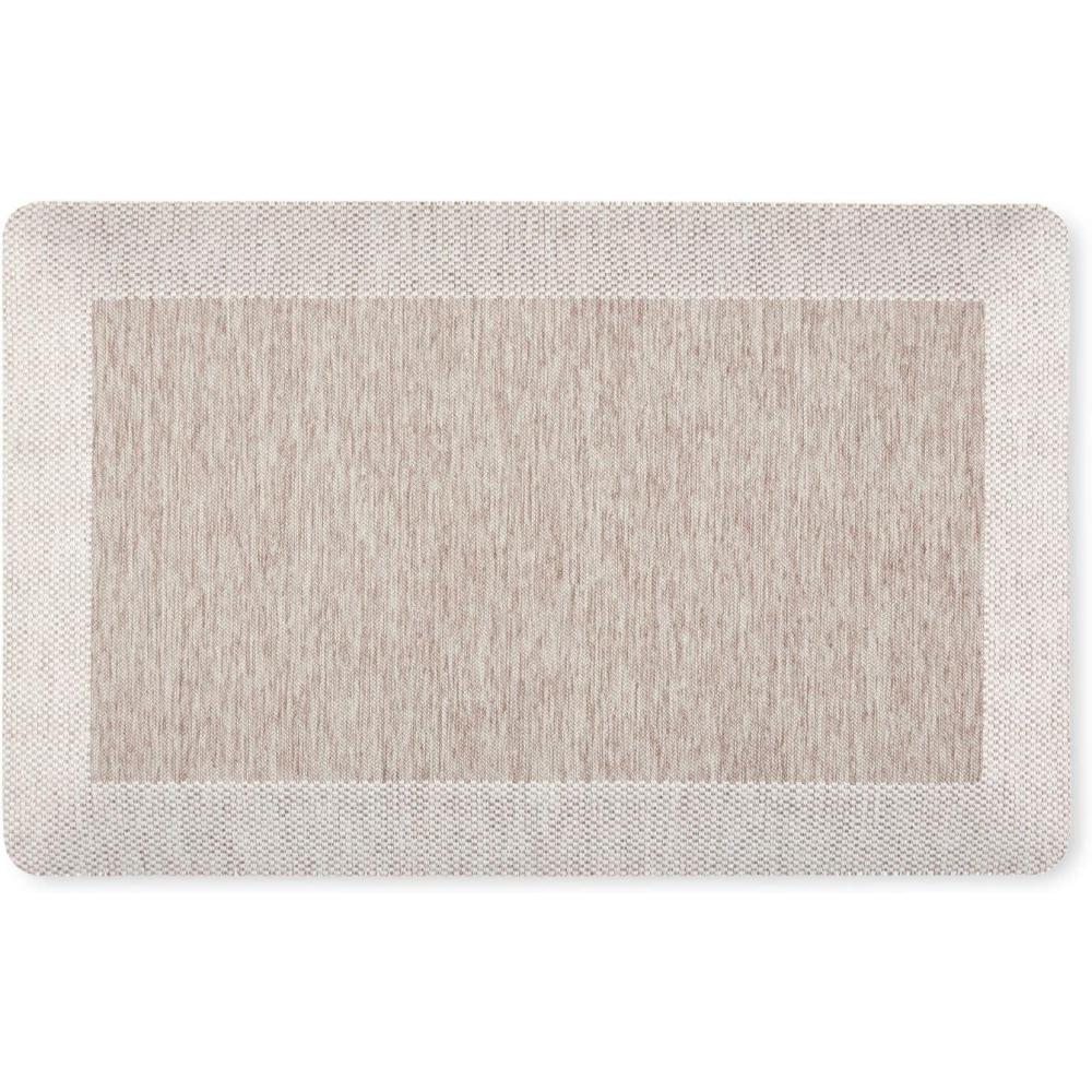 imageMartha Stewart Mira Modern Heathered AntiFatigue AirInfused Kitchen Mat Beige 196x32Coffee Brown