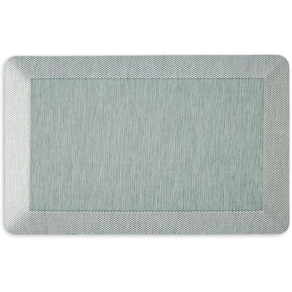 imageMartha Stewart Mira Modern Heathered AntiFatigue AirInfused Kitchen Mat Beige 196x32Mint Green