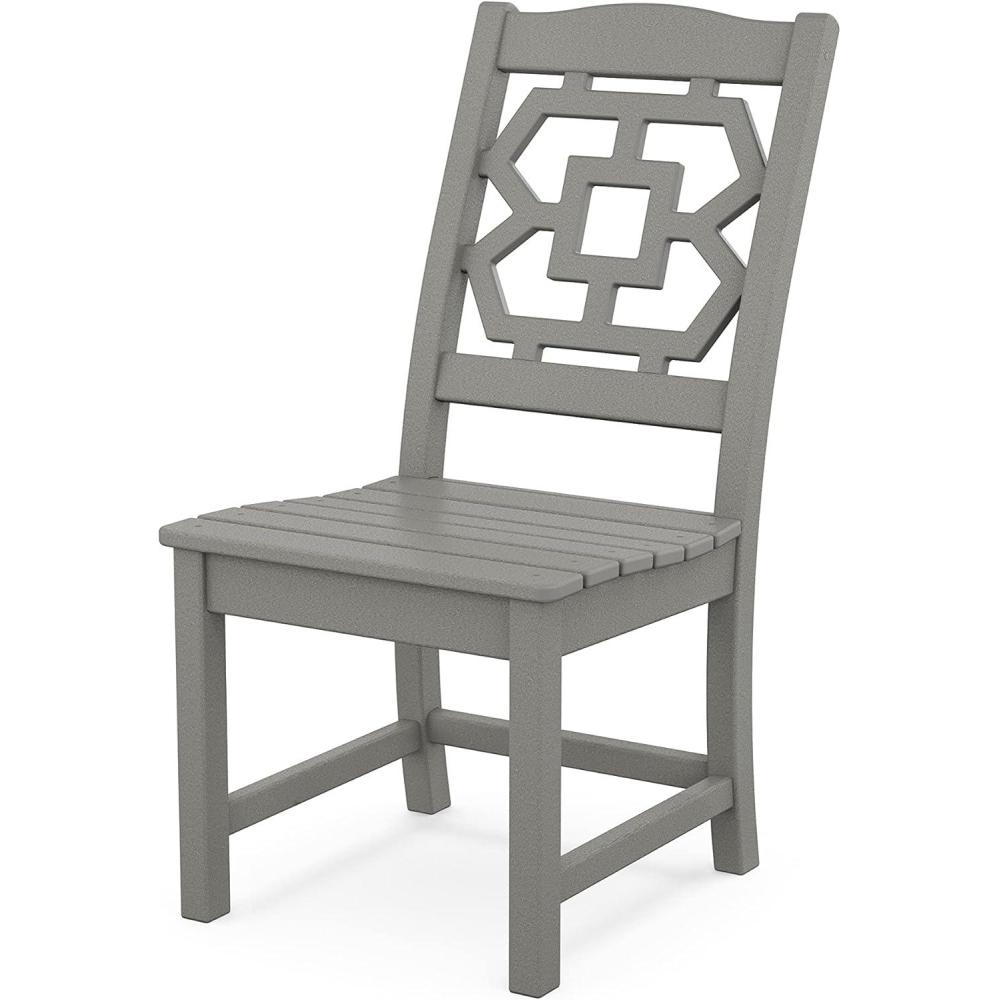 imageMartha Stewart by POLYWOOD Chinoiserie Dining Side Chair in SandSlate Grey