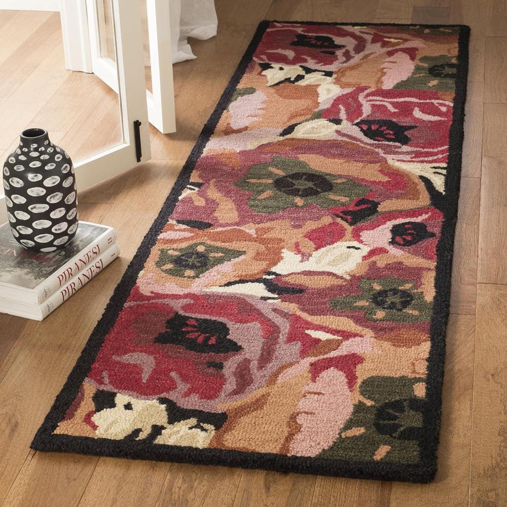 imageMartha Stewart x SAFAVIEH Area Rug Collection 3 x 5 Red Handmade Wool Ideal for Living Room Bedroom Foyer Accent Space MSR4872ARed