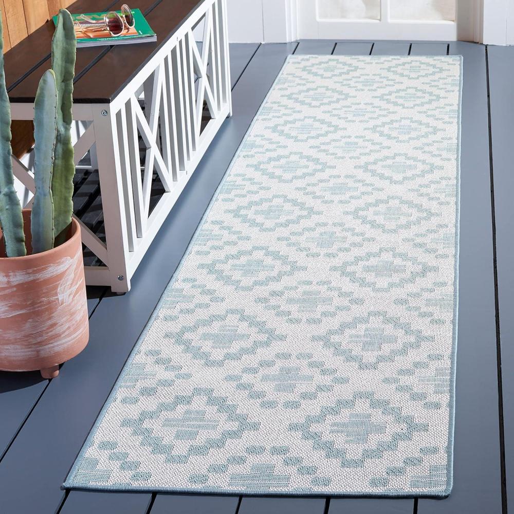 imageMartha Stewart x SAFAVIEH Outdoor Area Rug Collection 67 x 87 Ivory amp Grey Weather Resistant amp Washable Ideal for Patio Backyard Mudroom Deck Dining Space MSRO307FIvoryGrey