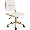 Off White Faux Leather/Polished Brass Frame