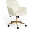 Off White Fabric/Polished Brass Frame