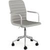 Gray Faux Leather/Polished Nickel Frame