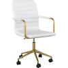 White Faux Leather/Polished Brass